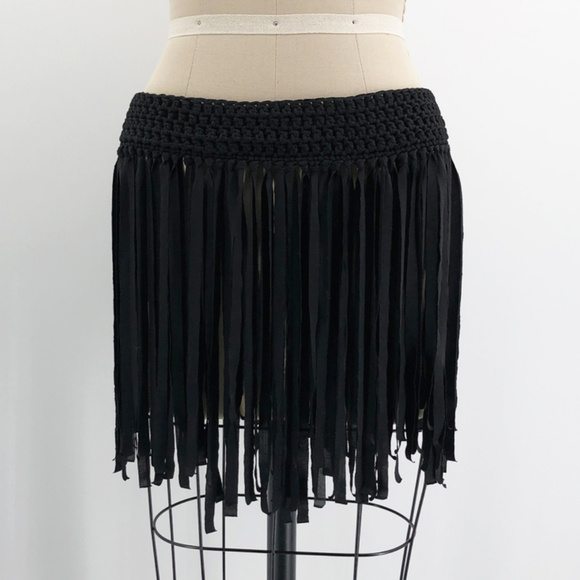 fringe swim skirt